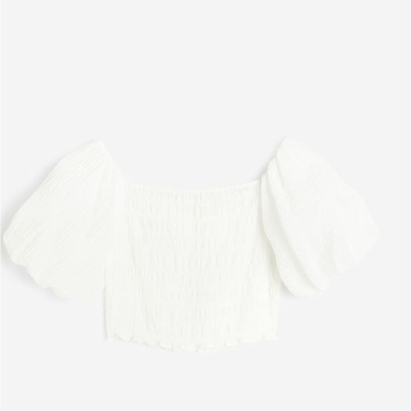 H&M smocked off the shoulder top - Picture 1 of 2